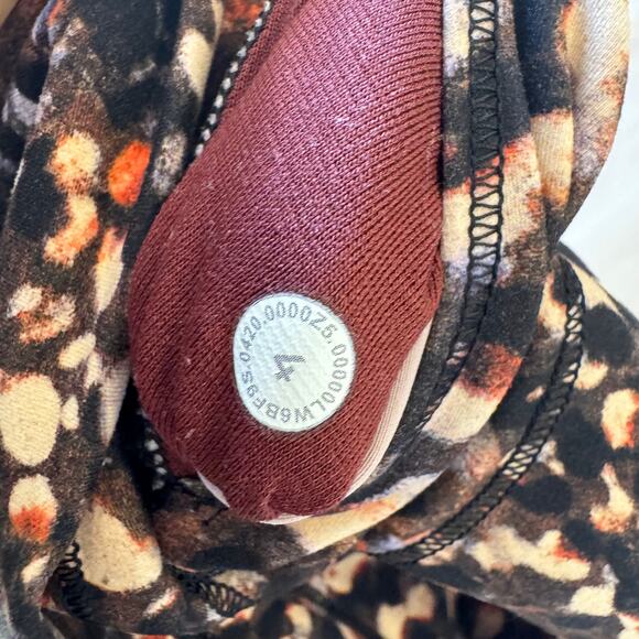 Lululemon Wunder Size 4 Train High Rise Crop Leggings Peach Patterned - Picture 4 of 4